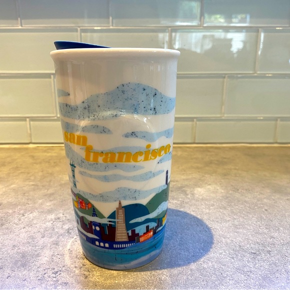 Starbucks San Francisco 2016 Tumbler Ceramic Travel Golden Gate Bridge 10 Oz - Picture 2 of 6